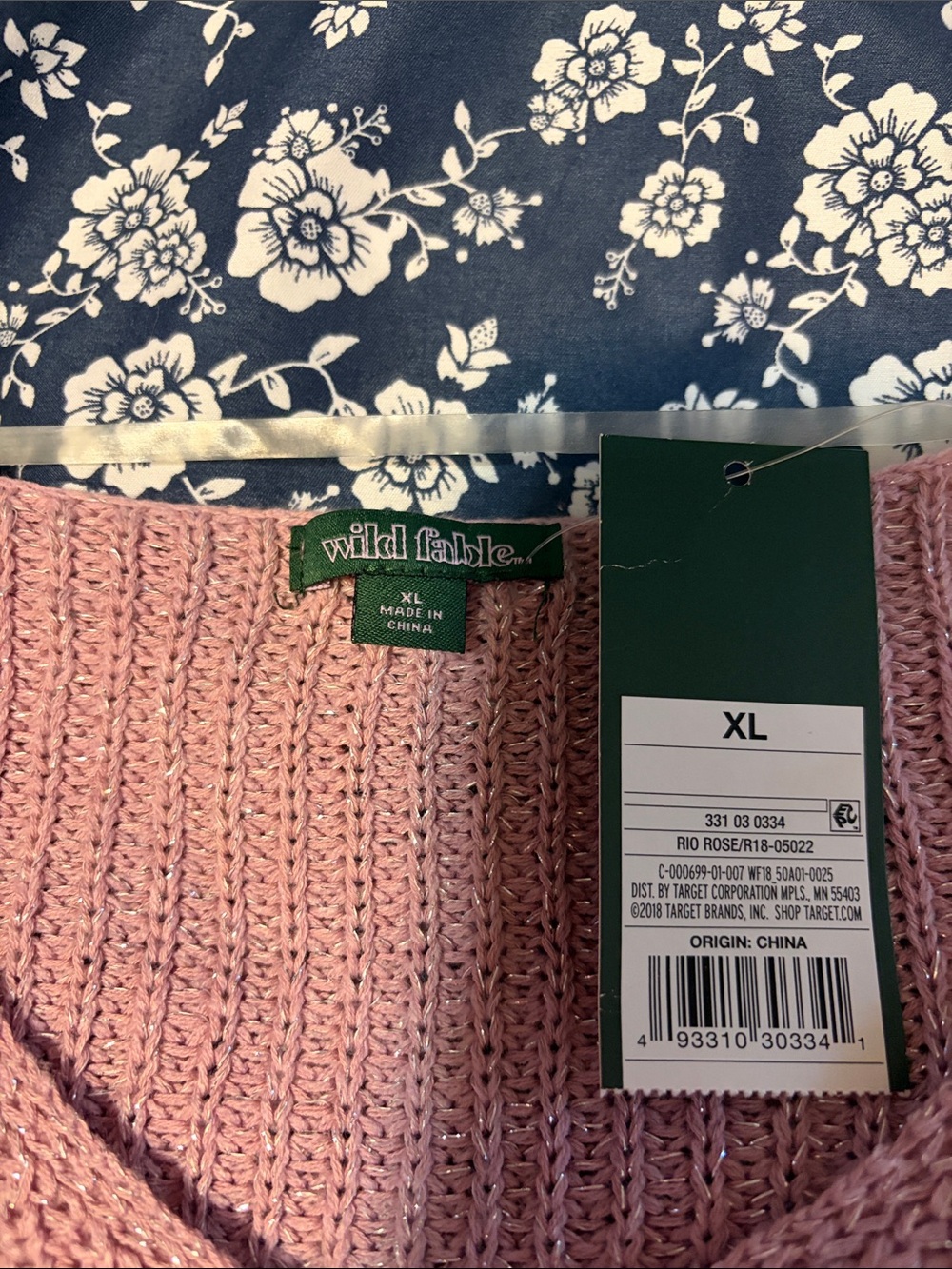 Wild Fable Women’s Pink Cropped V-Neck Knit Sweater XL - Picture 3 of 8